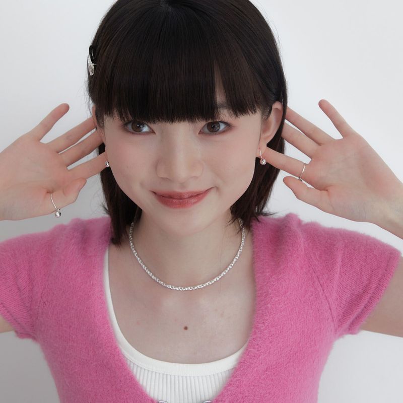 puffy heart sparkle earring