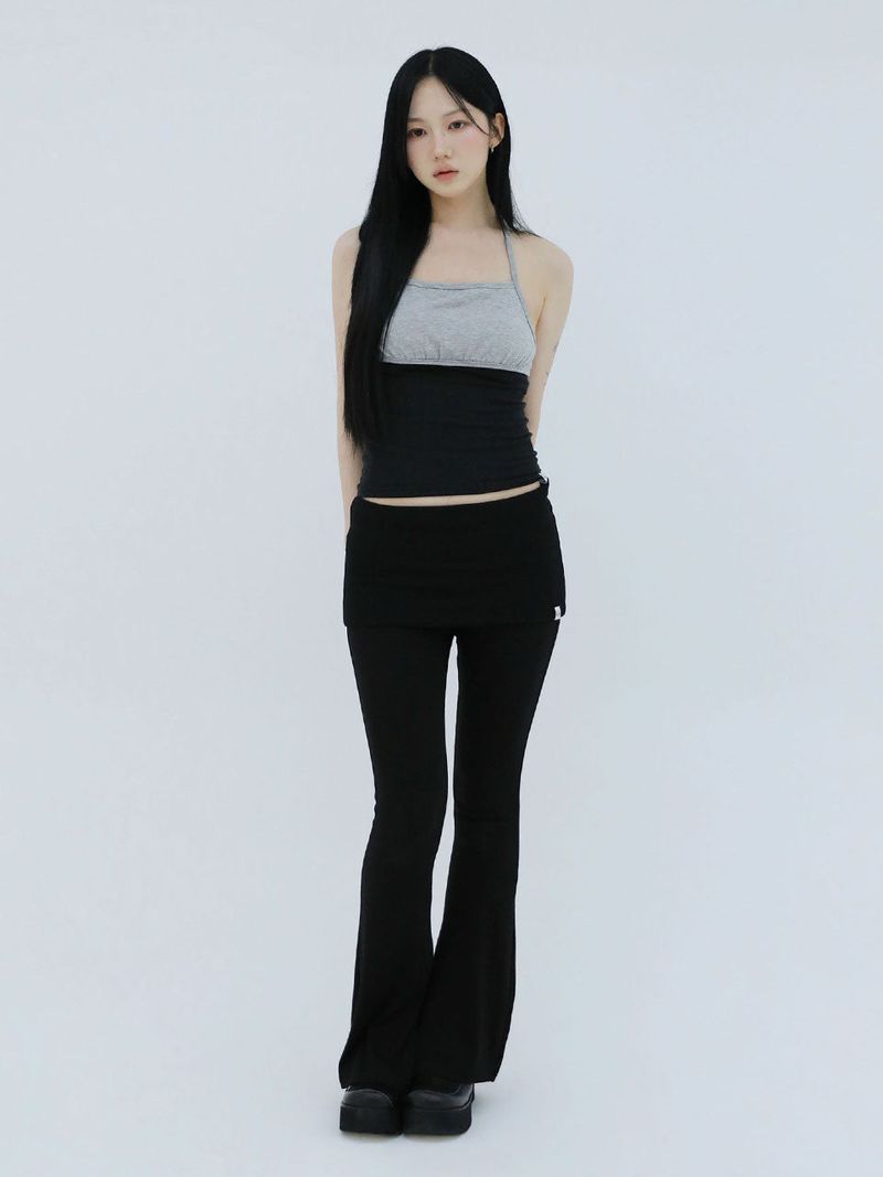 SLIM BANDING BOOTCUT PANTS(BLACK)