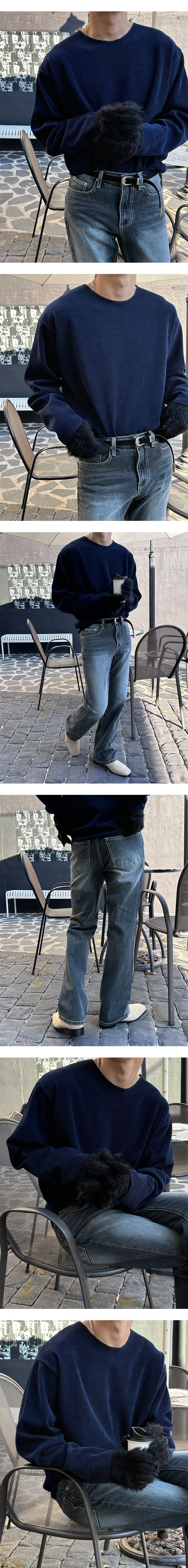 [Unisex] Thin golgi round cutting knit(4color)