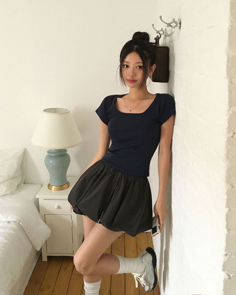 [MADE/3color] Dive, pumpkin fluffy miniskirt
