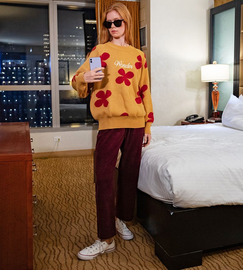 Flower pattern Jacquard Knit
