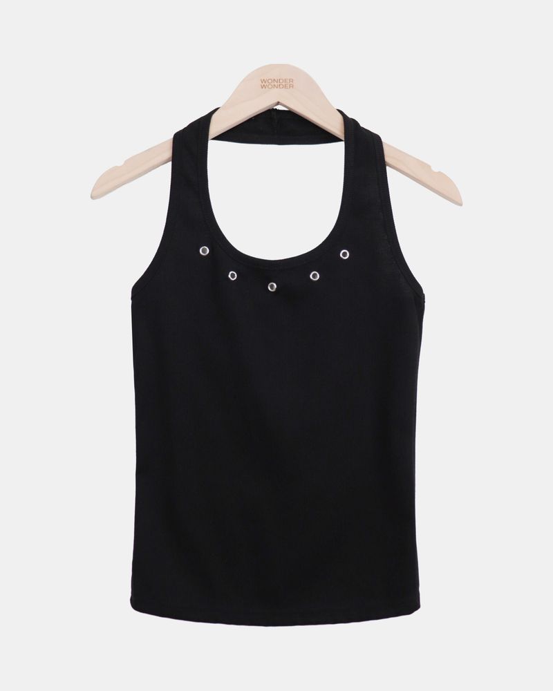Beniz Eyelet Halter Sleeveless Top