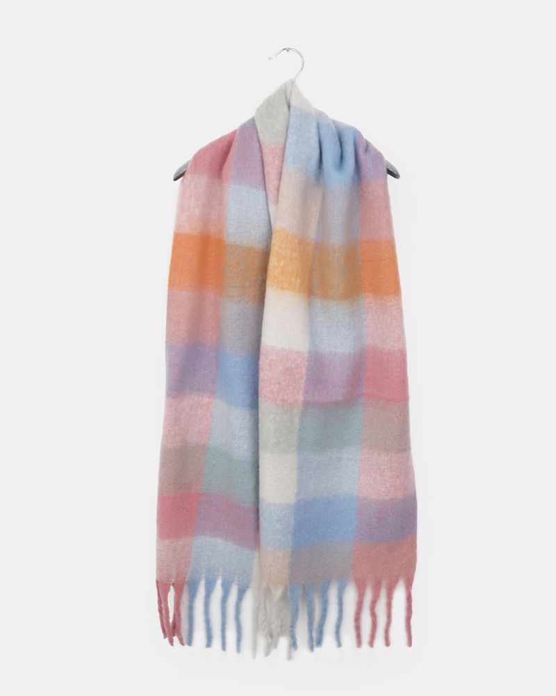 Kemin Thick Check Color Block Long Muffler