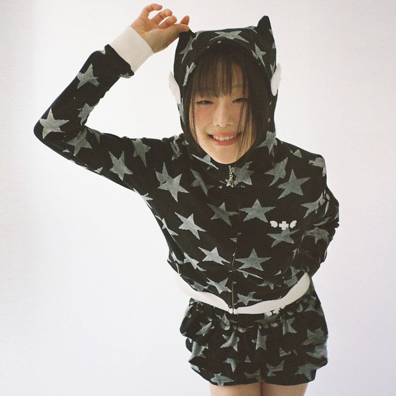 CLUT STUDIO（クラットスタジオ）の「Angel of Star Wing Zip-Up Hoodie - BLACK（Tops）」