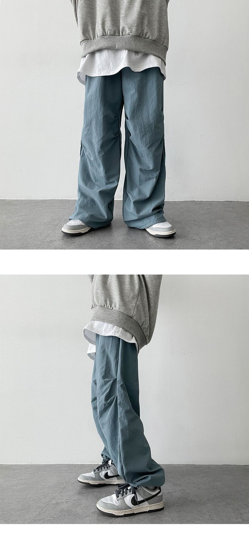 Lat Knee Shirring String Wide Pants