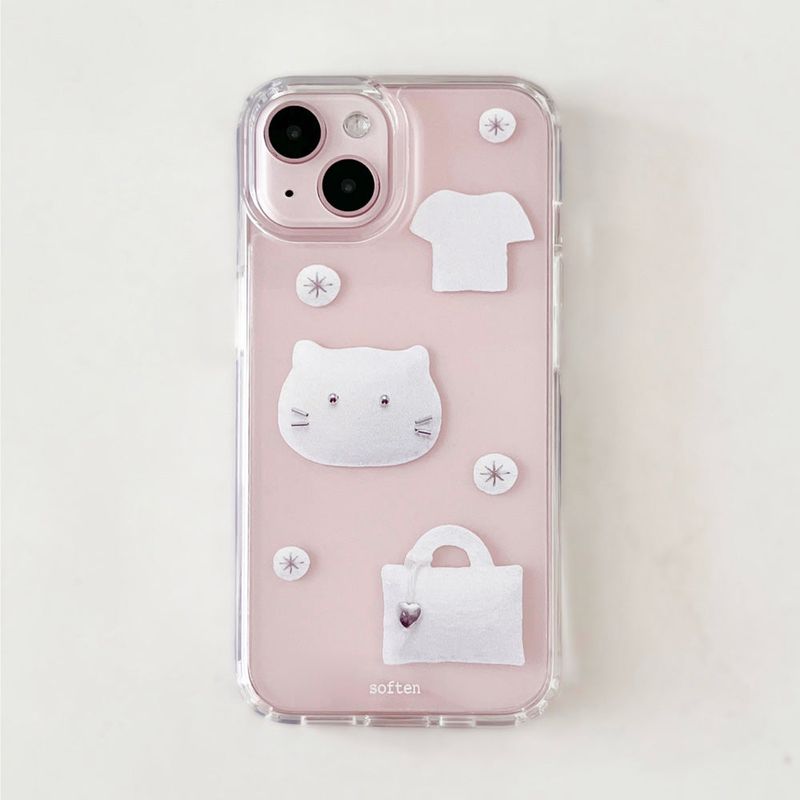 [MADE] silver cat jelly hard case
