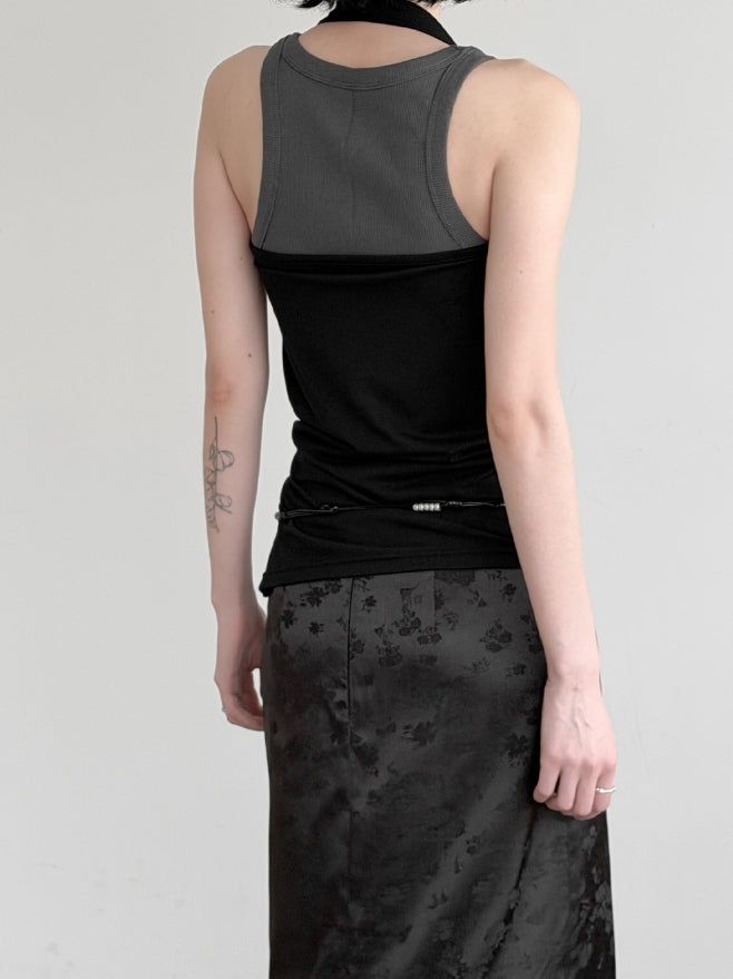 Rimb Minimal Ribbed Sleeveless Top