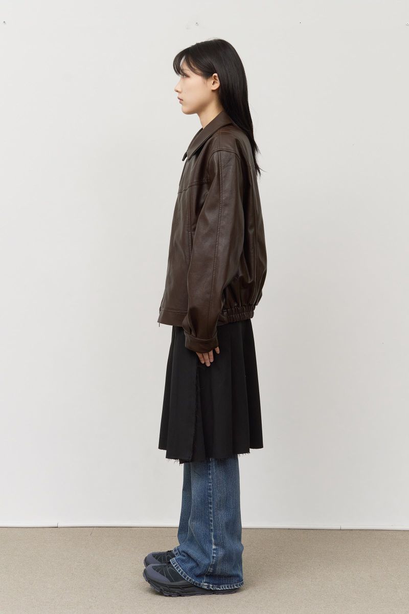 Fear Curved Leather Jacket