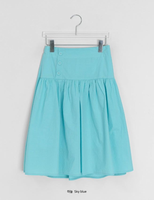 Janta Diagonal Button Banding Midi Skirt