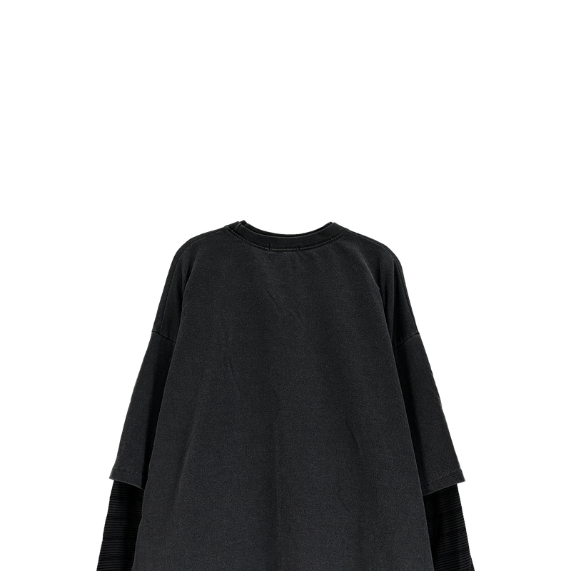layered pigment stripe long sleeve