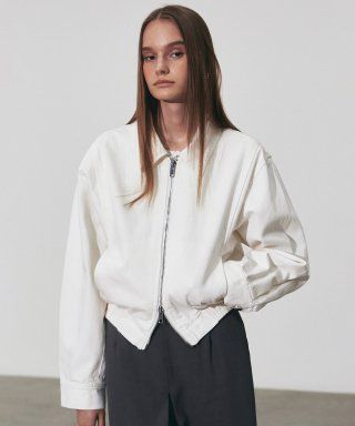 NICOLE WASHED DENIM BLOUSON_CREAM