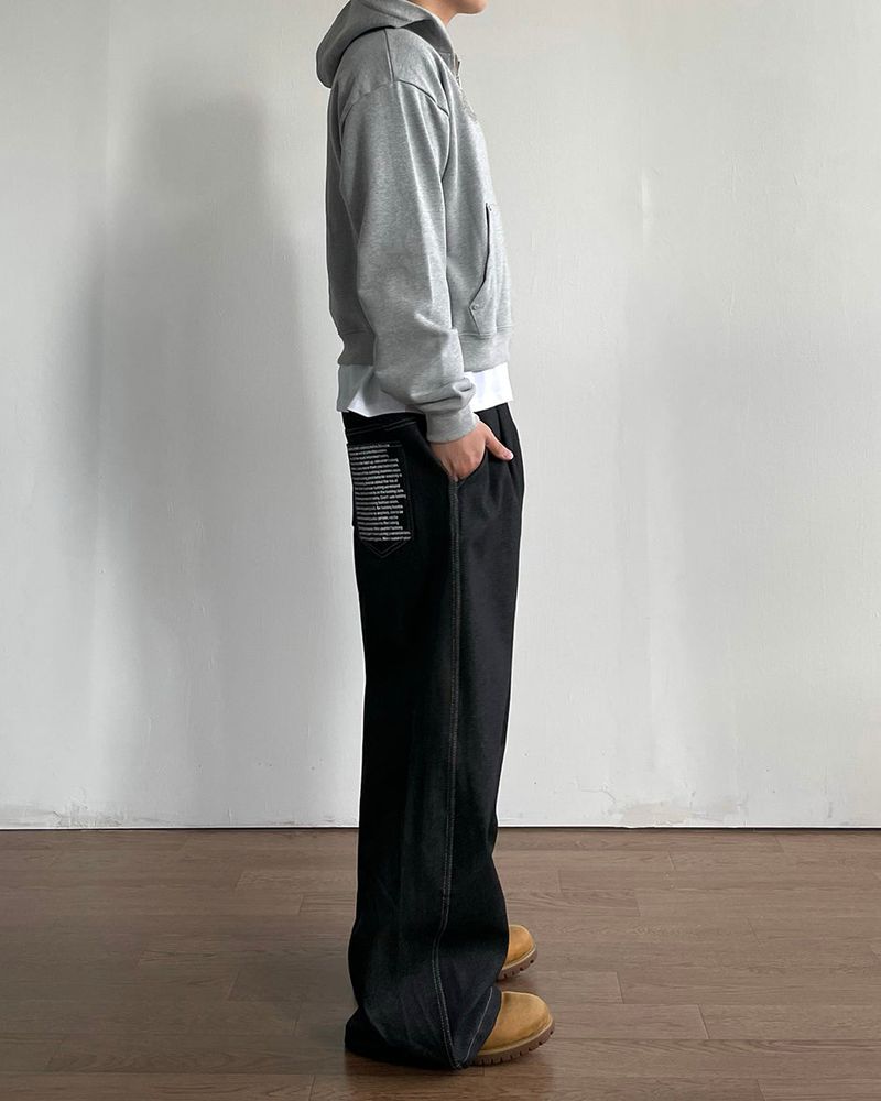 Leon Lettering Denim Pants
