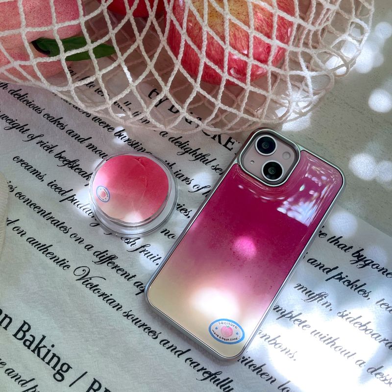 [MADE][Epoxy Silver Bumper Case] Peach Case
