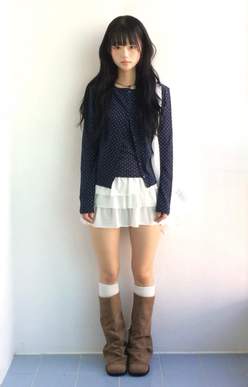 Round Pick Dot Cardigan