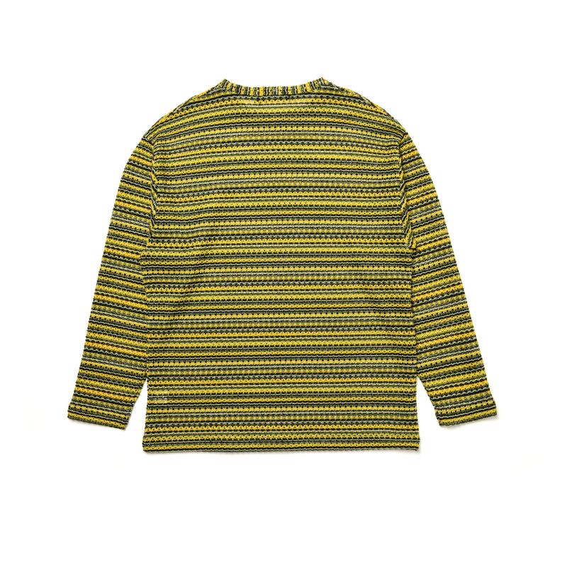 SEE-THROUGH CRAFT KNIT PULLOVER YELLOW