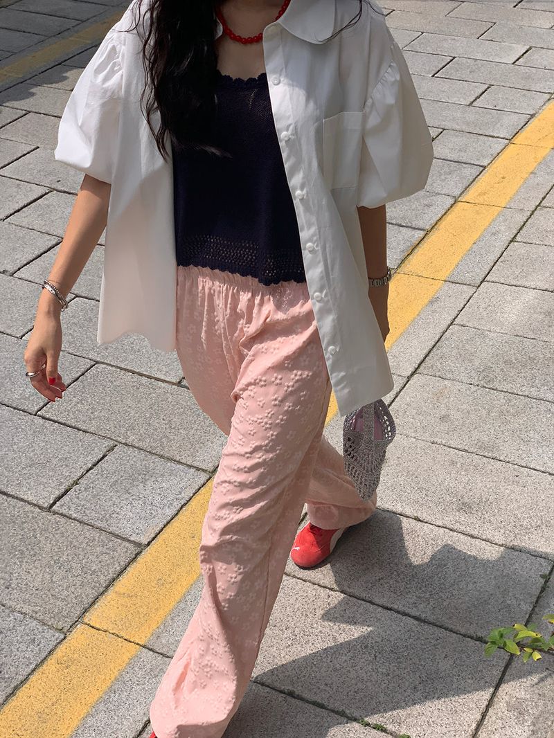 [MADE] PESTO FLOWER WIDE PANTS
