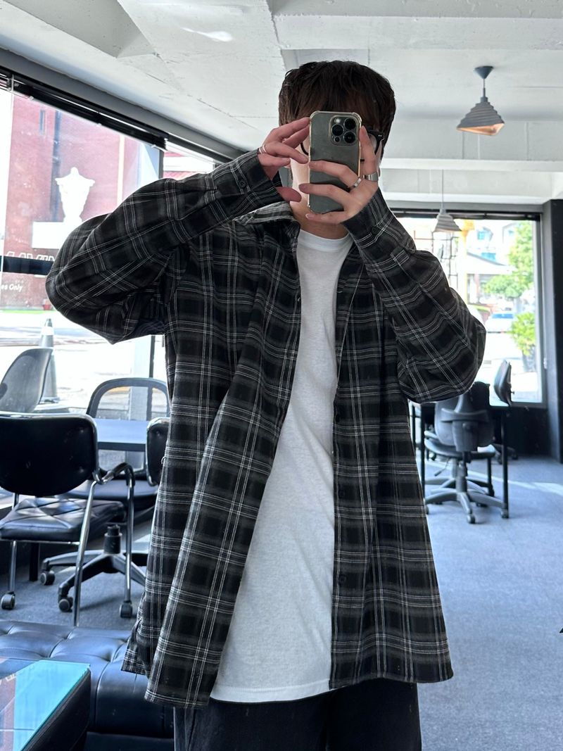 [premium] jack check overfit shirts