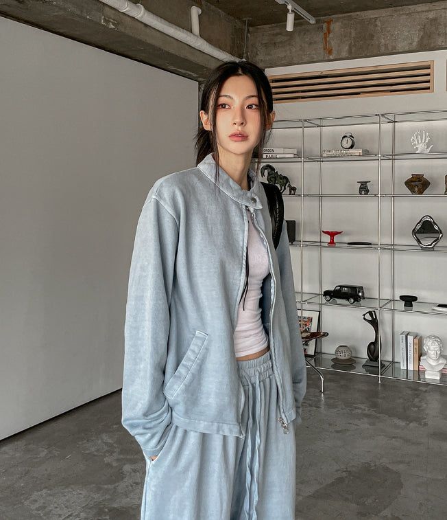 Buel Pigment Snap Semi Crop Zip-Up