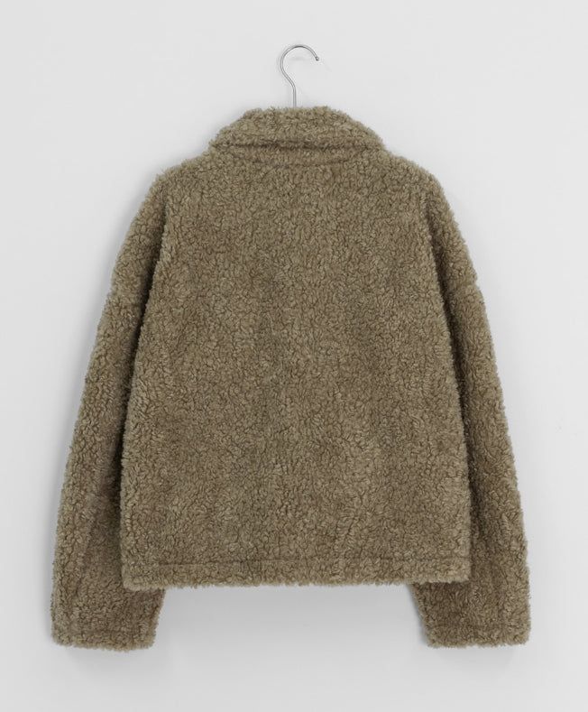 Rital Wool High Neck Fur Jacket