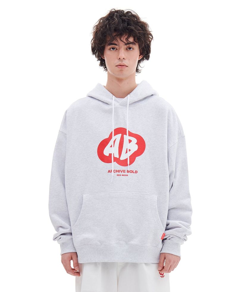 ARCHIVE BOLD(アーカイブボールド)の「RED MOSS LOGO HOOD (LIGHT GRAY)(Tops)」