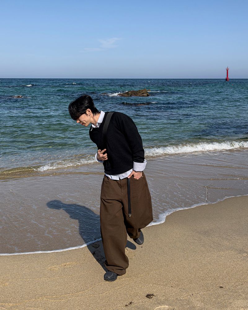 Bino Curved Wide Cotton Pants