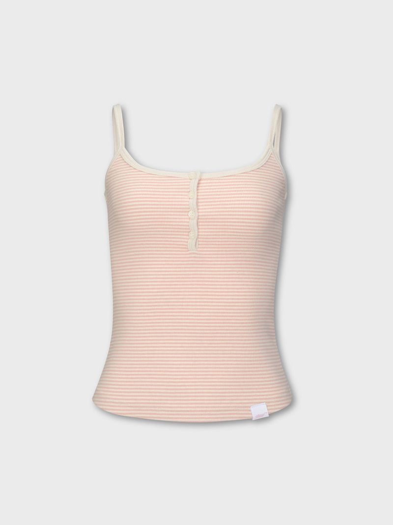 Stripe Button Sleeveless(PINK)