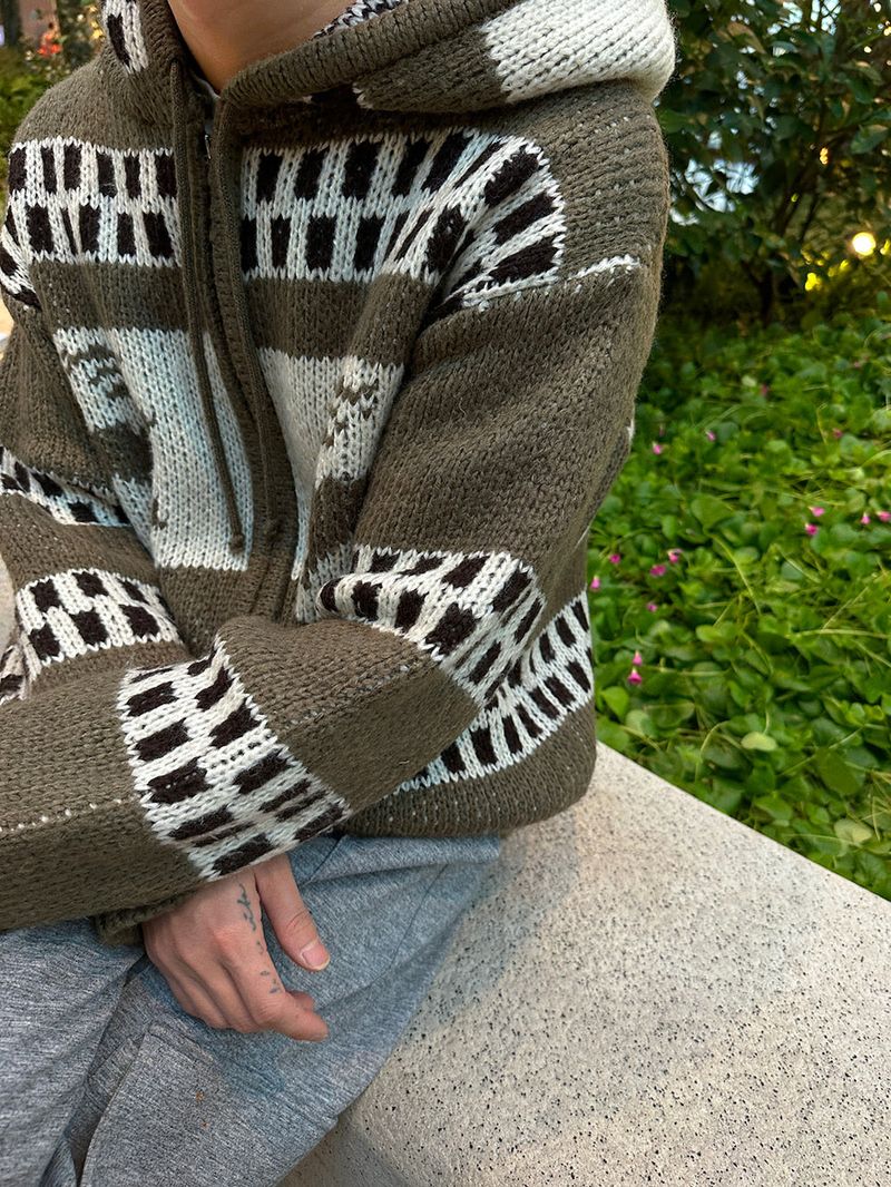 ASCLO Deer Hood Zip Up Knit (3color)