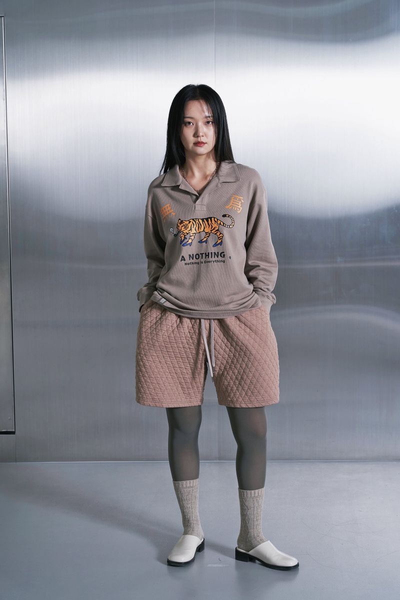 MU-WI PIN-KNIT COLLAR-TEE (Beige)