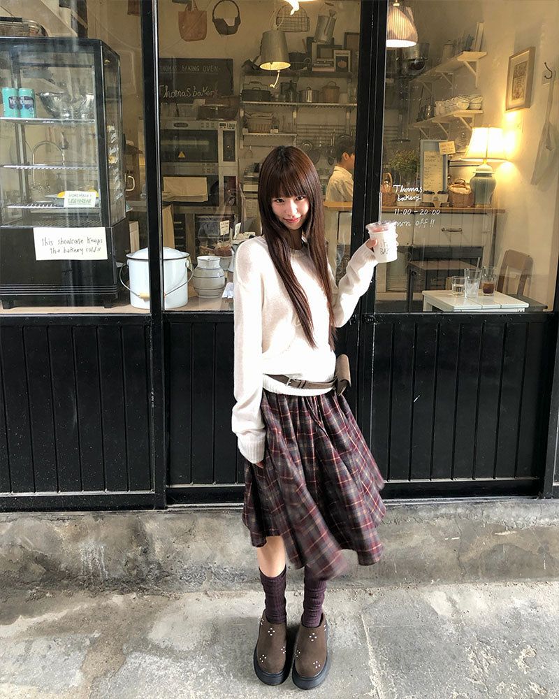 [ORIGINAL] Sco Check Layered Skirt