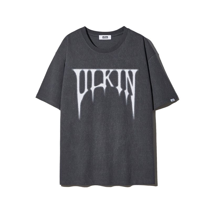 ULKIN（オルキン）の「Smudging Skull Graphic T-shirt_Charcoal（Tops）」