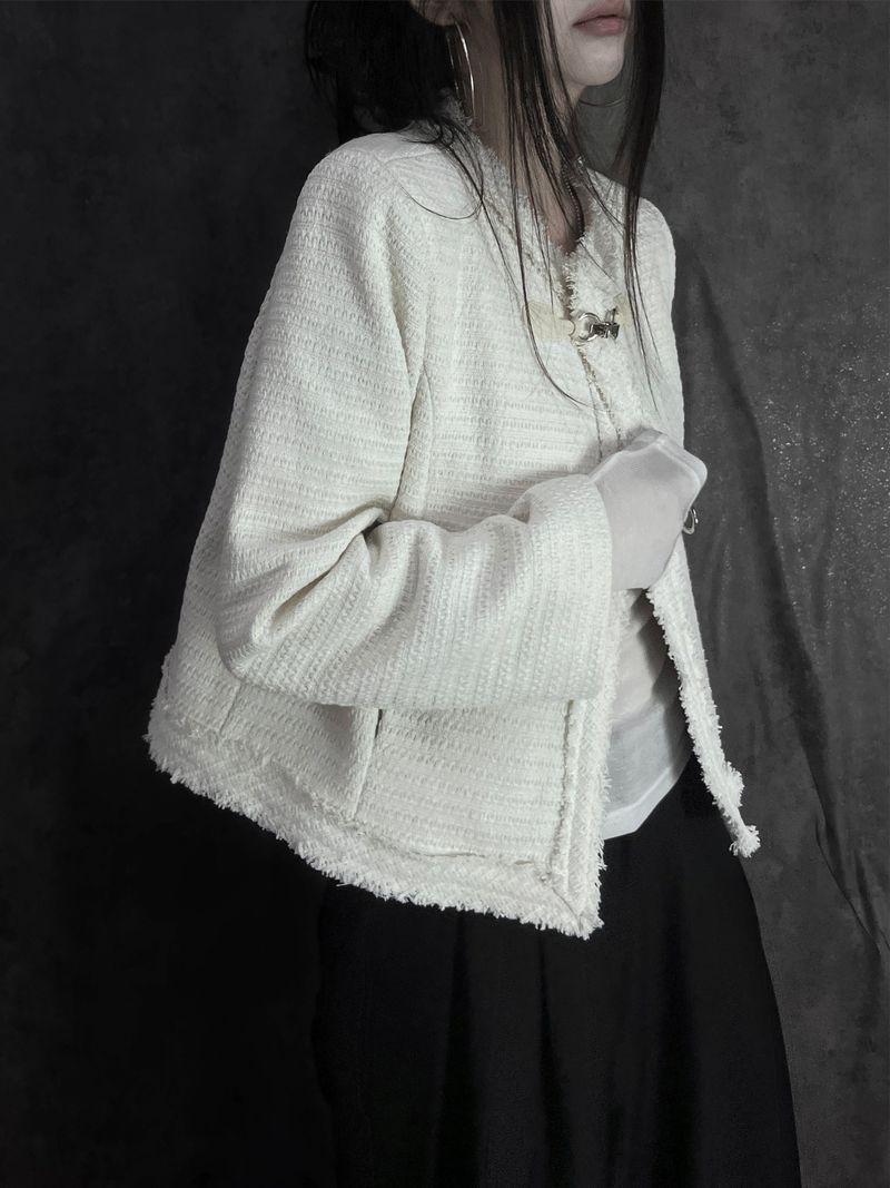 buckle tweed jacket (2color)