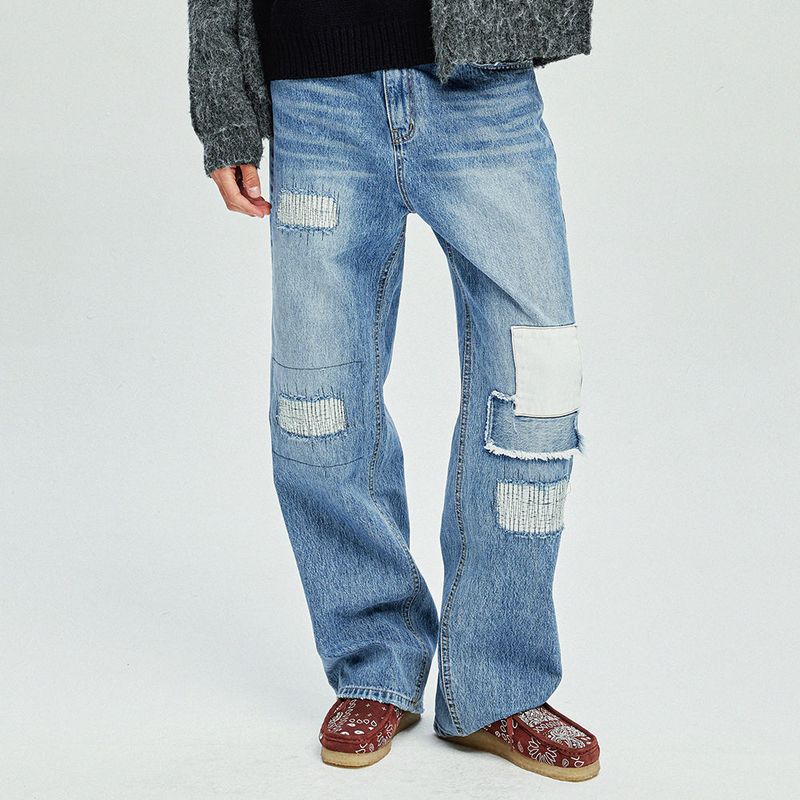 15 patchwork & distressed denim pants