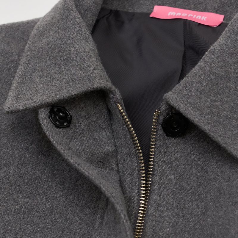 TWO WAY ZIP-UP CROP BLOUSON GRAY