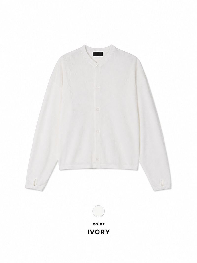 LMN Air Cool Linen Ribbed Round Cardigan (3 colors)