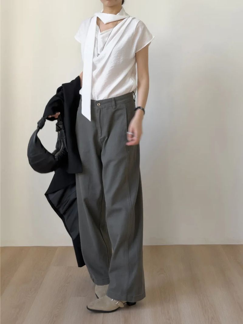 [Short Sleeve Version] Meringue Drape Tie Blouse