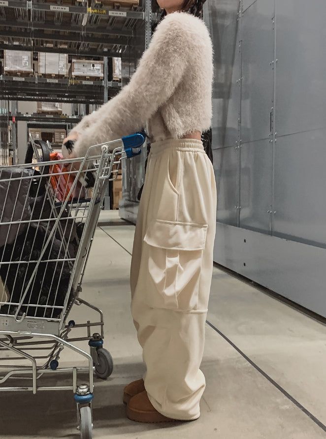 [Mink Brushed] Luxy Two Way Corduroyn Pintuck Cargo Pants