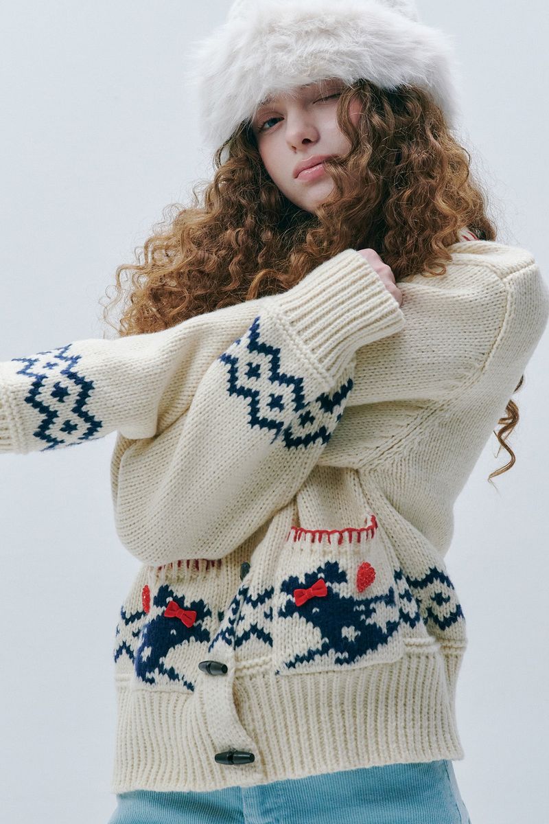 Bunny Heart Cardigan [Ivory]