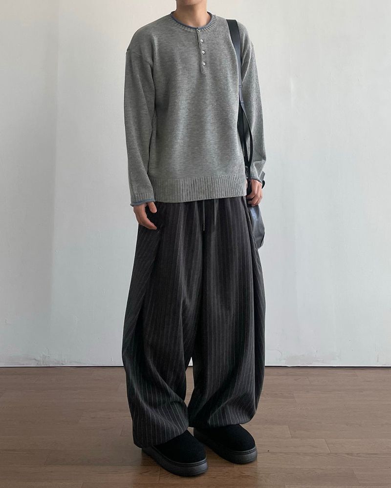エルビン ラムズウール ヘンリーニット