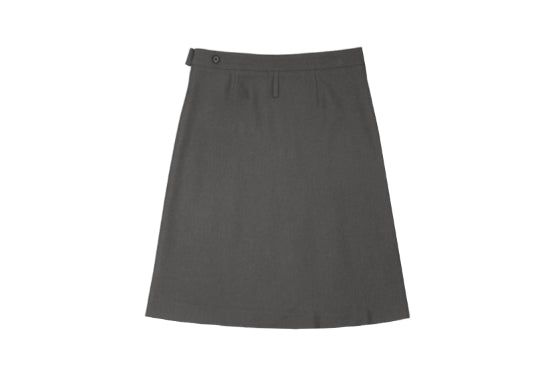BUTTON PLEATS MIDI SKIRT