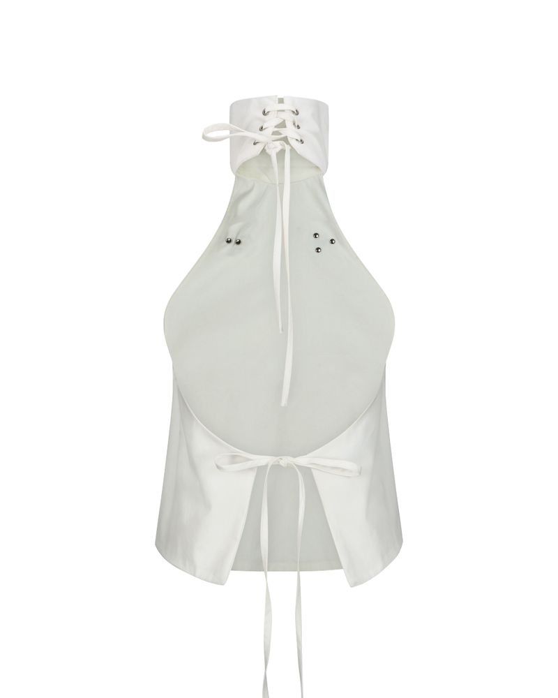 Buckle Halterneck - White