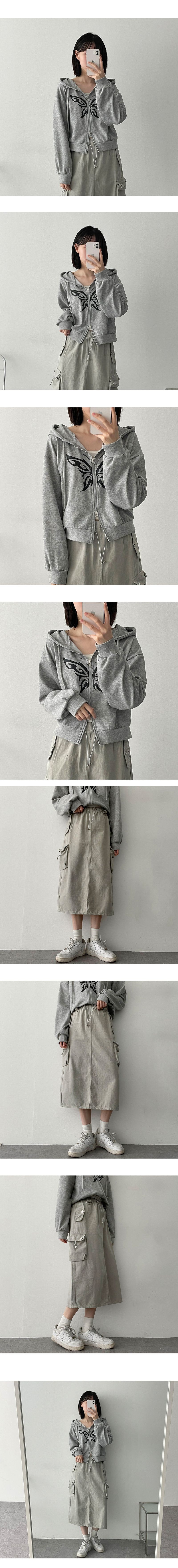 Butterfly Two Way Hooded Zip-Up