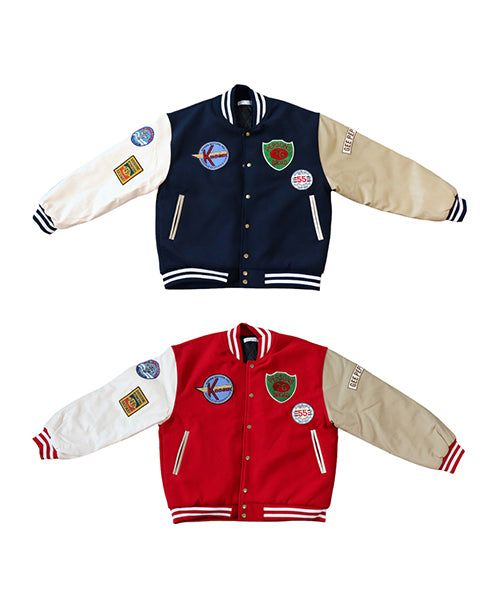 Oversized Varsity Jacket with Patches