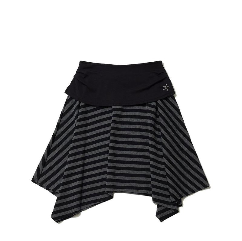 STRIPE SYMBOL UNBALANCED SKIRT