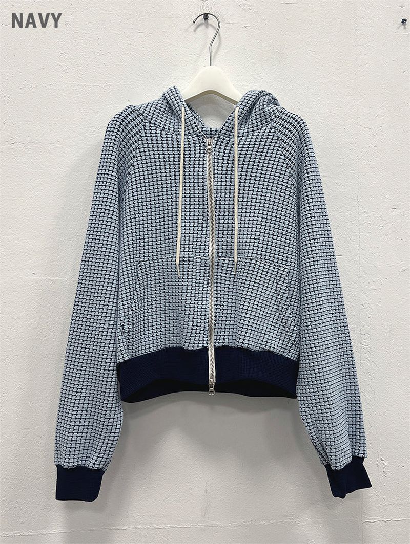 WAFFLE HOOD ZIP-UP (2C)
