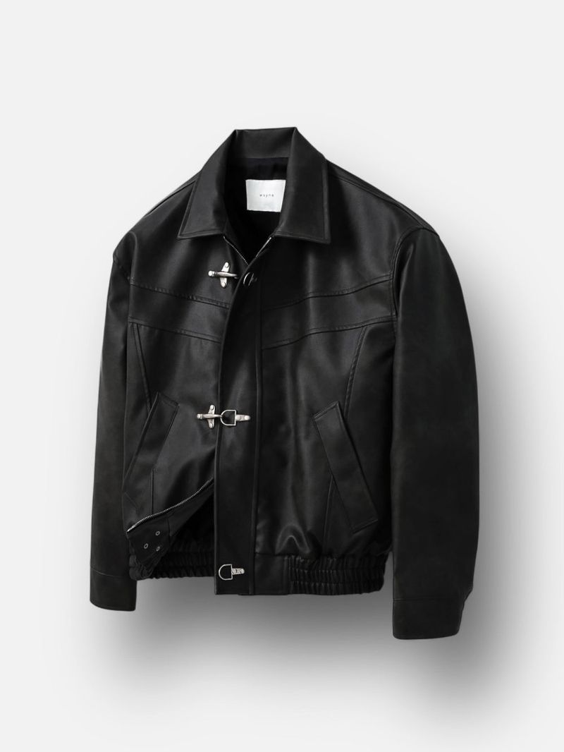 Hook Leather Crop Jacket