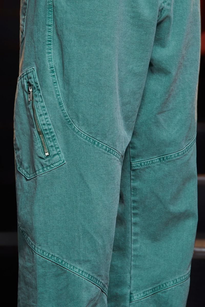 DYED ZIP CARGO PANTS / EMERALD
