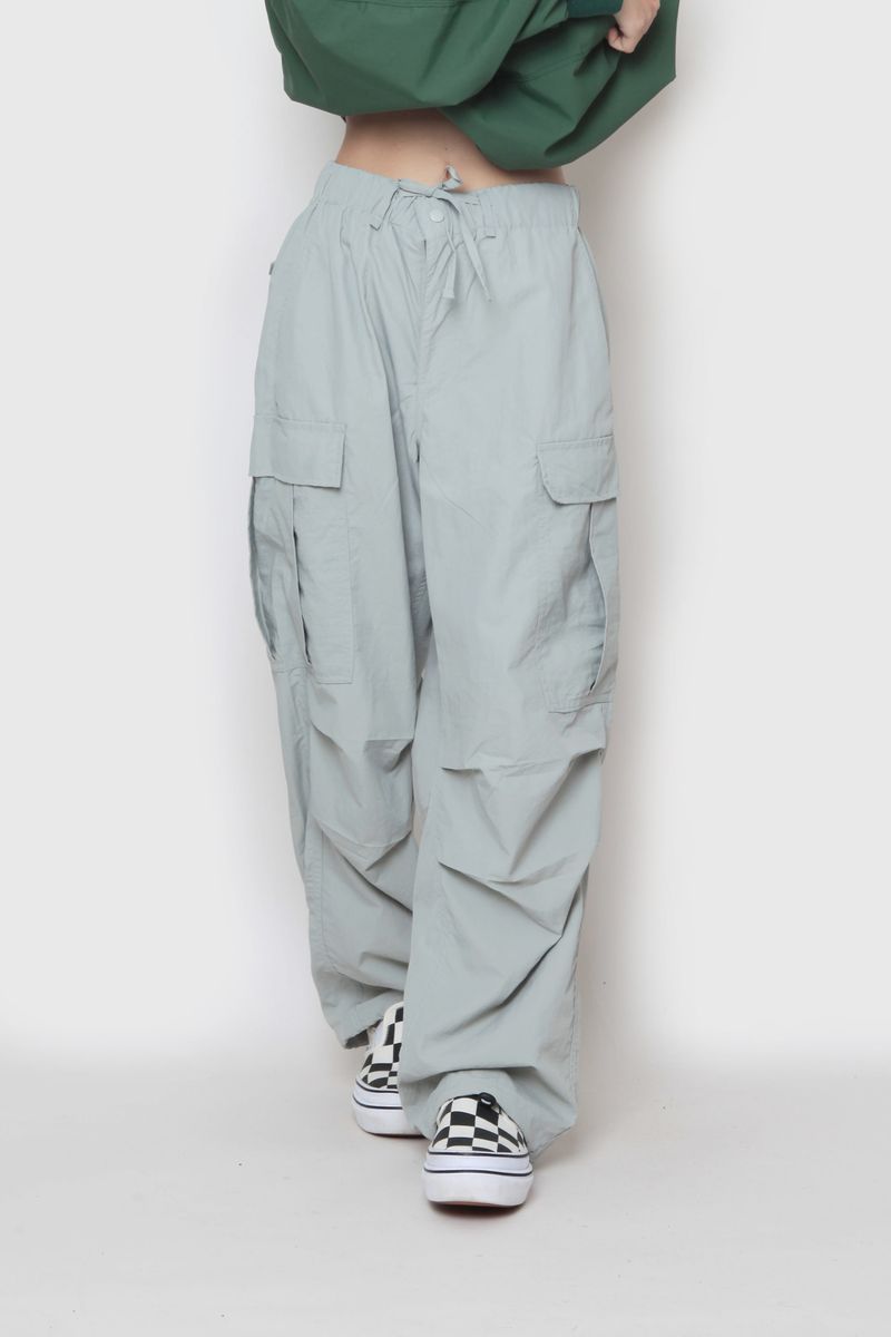 wide nylon cargo pants