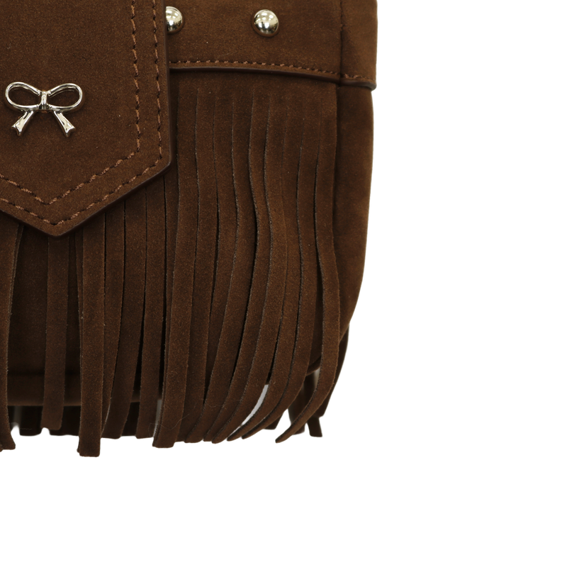 TASSEL SUEDE RIBBON CROSS BAG