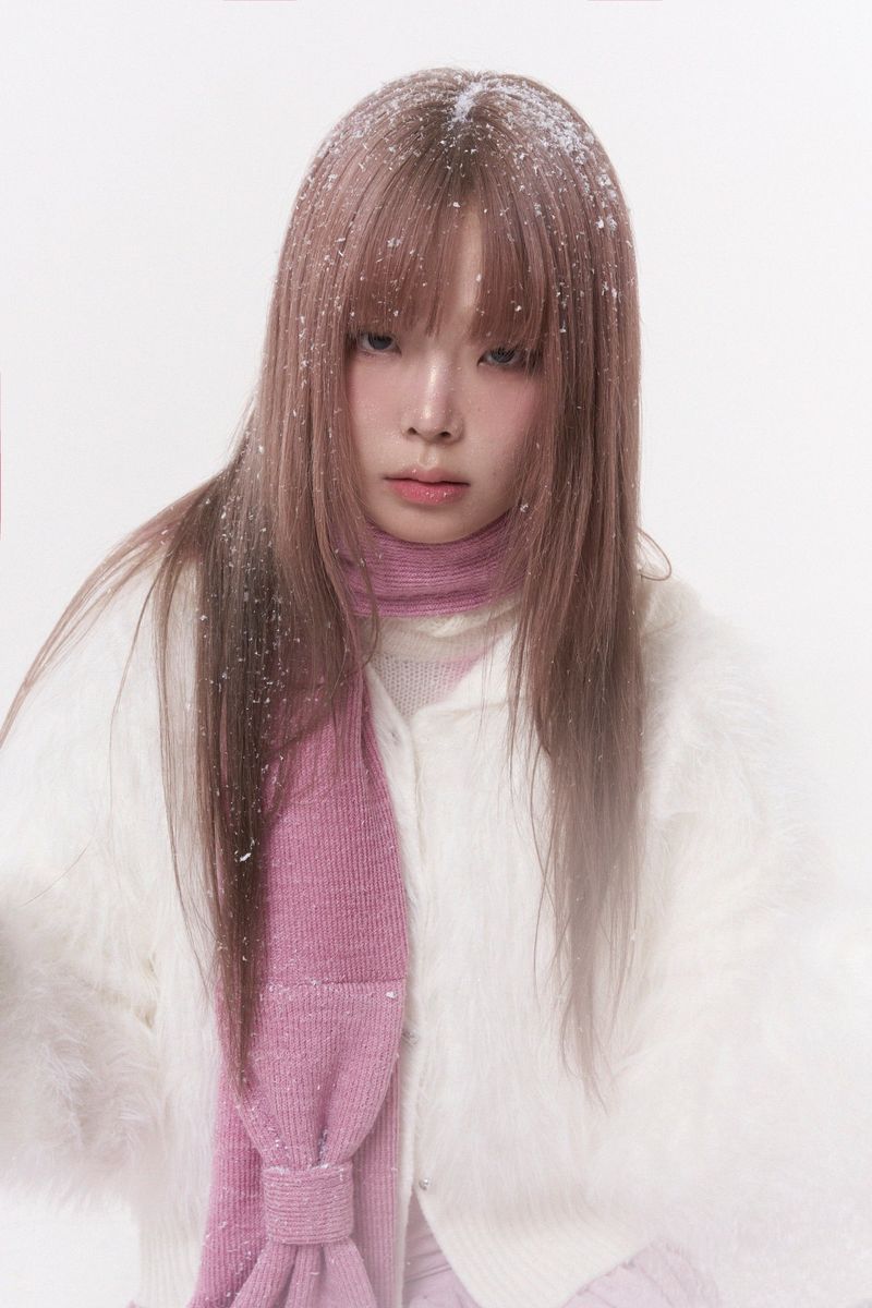 Mini ribbon muffler_pink