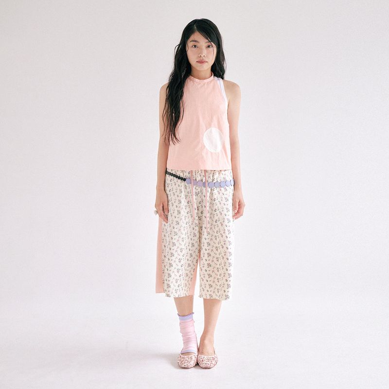 Dot layered top - peach